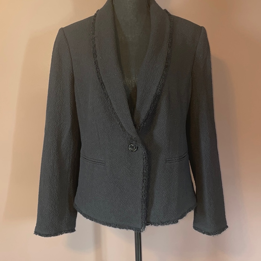 NWOT Ann Taylor Black Textured Blazer Sz 14
